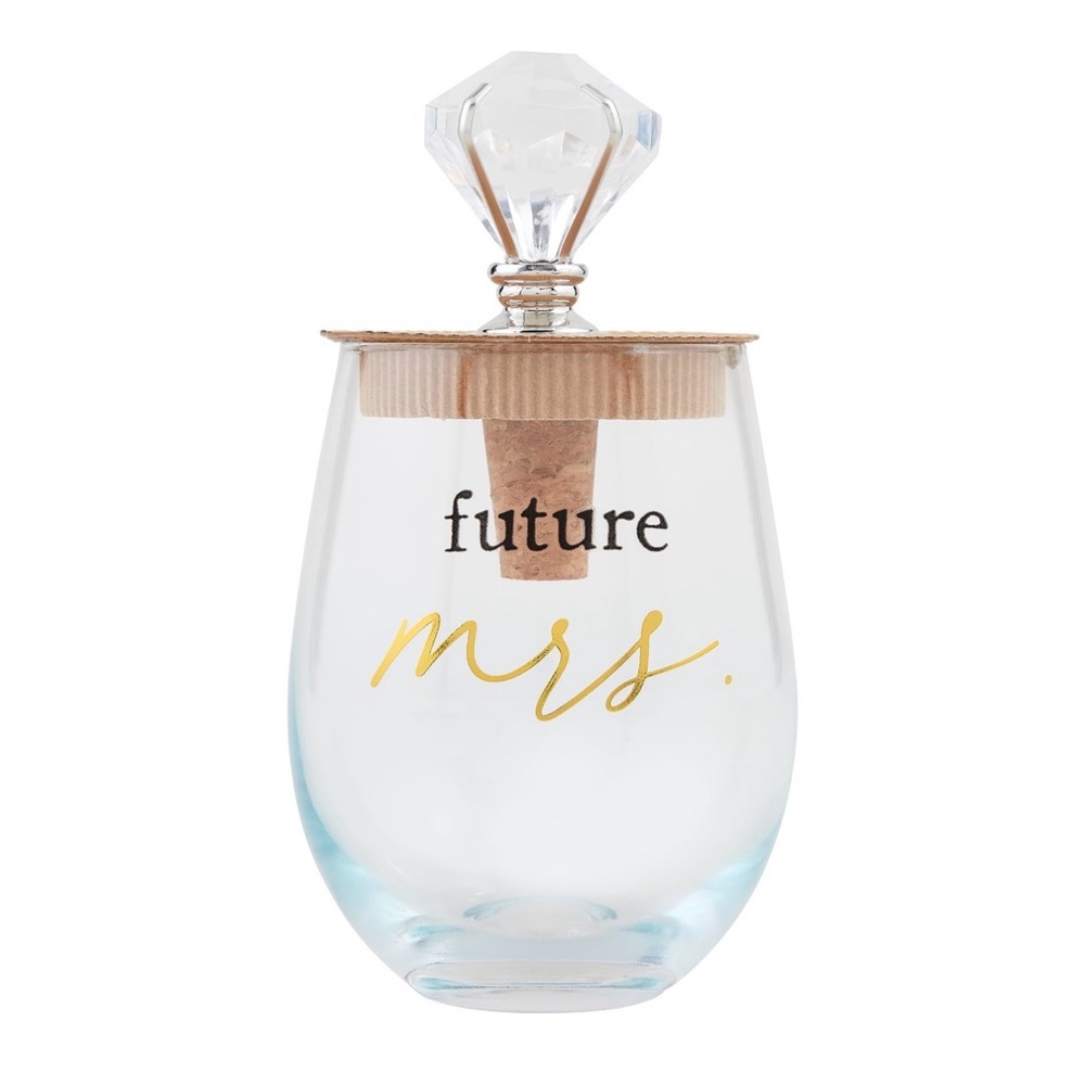Future Mrs. Stemless Wine Glass with Cork Lid